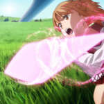 Sword Art Online Progressive: Asuna die gerade dabei ist ein Monster mit ihrem Rapier anzugreifen.