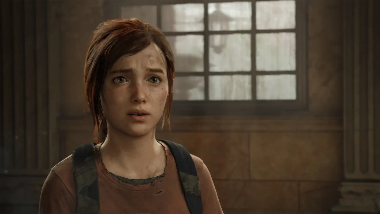 Screenshot aus The last of Us Part 1: Auf dem Bild ist ein junges Mädchen namens Ellie zu sehen.